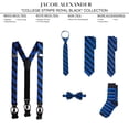 thumbnail image 4 of Jacob Alexander Men's College Stripe Woven Regular Length Neck Tie - Royal Black, 4 of 5