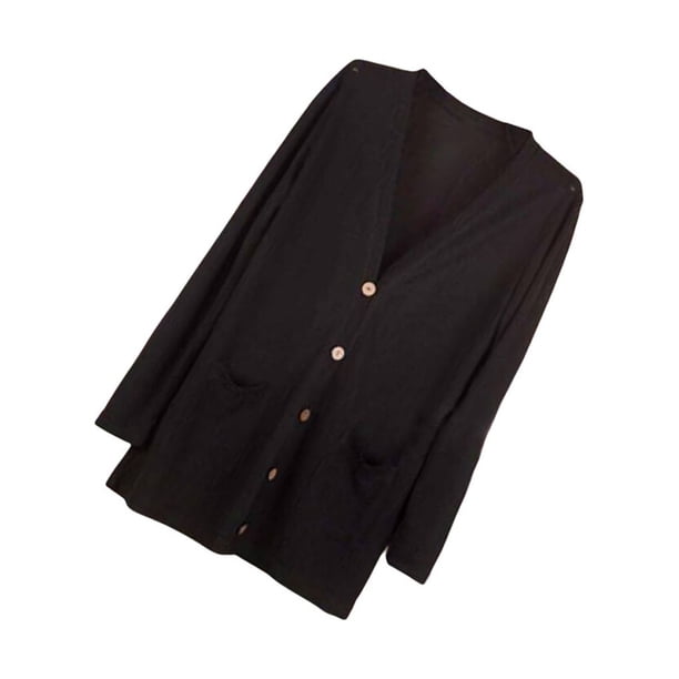 Minnieouse Abrigo de moda, chal de punto, chaqueta de verano, exquisito, elegante, lavable, de larga duración, mano de obra fina, ropa de Abrigos y chamarras Negro