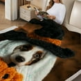 thumbnail image 2 of Creowell Fuzzy Fluffy Soft Cozy Blanket Dog Pumpkin Black Hat 40*50in, 2 of 7