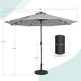thumbnail image 2 of Sonerlic 9' LED Patio Umbrella and Shade Market Outdoor Aluminium Pole Table Umbrella for Garden, Deck and Pool,Gray, 2 of 7
