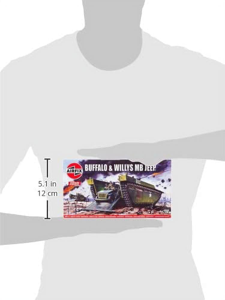 Airfix A02302V Buffalo & Willys MB Jeep 1:76 Scale Plastic Model Building Kit