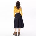thumbnail image 5 of Arlun Plus Size Retro Washed Wide Leg Jeans Pants Women Summer Baggy Mid Waist Distressed Denim Capri Pants 2026 Fashion Streetwear Casual Cropped Trousers with Pockets 1-Dark Blue XXL, 5 of 8