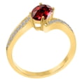 thumbnail image 4 of MauliJewels Rings for Women 1.00 Carat Garnet and Diamond Ring Oval Shape Prong-Setting 10K White, Rose Yellow Gold Gemstone Wedding Jewelry Collection, 4 of 6