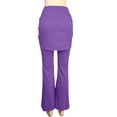 thumbnail image 6 of Flared Culottes Pants For Women Wrap Tie Front Elastic Waist Bootcut Trouser Summer Casual Yoga Workout Running Bell Bottoms, 6 of 7