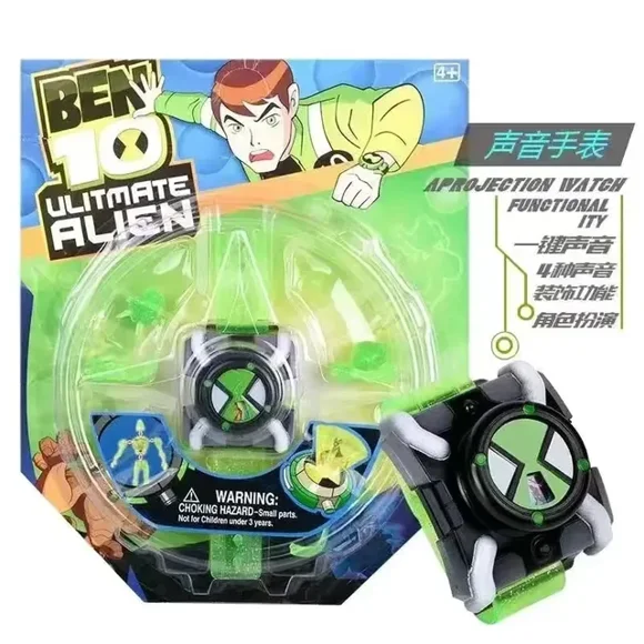 Cartoon 3D Ben 10 Watch Earth Defenders Projection Watch Omnitrix Toy Anime Figures Model PVC Toys for Boys Christmas Gifts