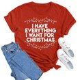 thumbnail image 2 of Women's Casual Christmas Printed T-Shirt Round Neck Short Sleeve Tee Top Blouse Comfortable Holiday Fashion, 2 of 2