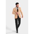 thumbnail image 3 of Rose Gold Men's Party Jacquard Suit Jacket Slim Fit Blazer, 3 of 5
