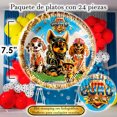 thumbnail image 4 of 24 Pz Plato De Cartón Premium Pastelero De Personajes Guau Comand, 4 of 4