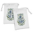 thumbnail image 1 of Marine Fabric Pouch Set of 2, Anchor Salt and Wind 1906 Liberty Amity Stormy Ocean Ghost Ship Old Sailor, Small Drawstring Bag for Toiletries Masks and Favors, 9" x 6", Multicolor, by Ambesonne, 1 of 2