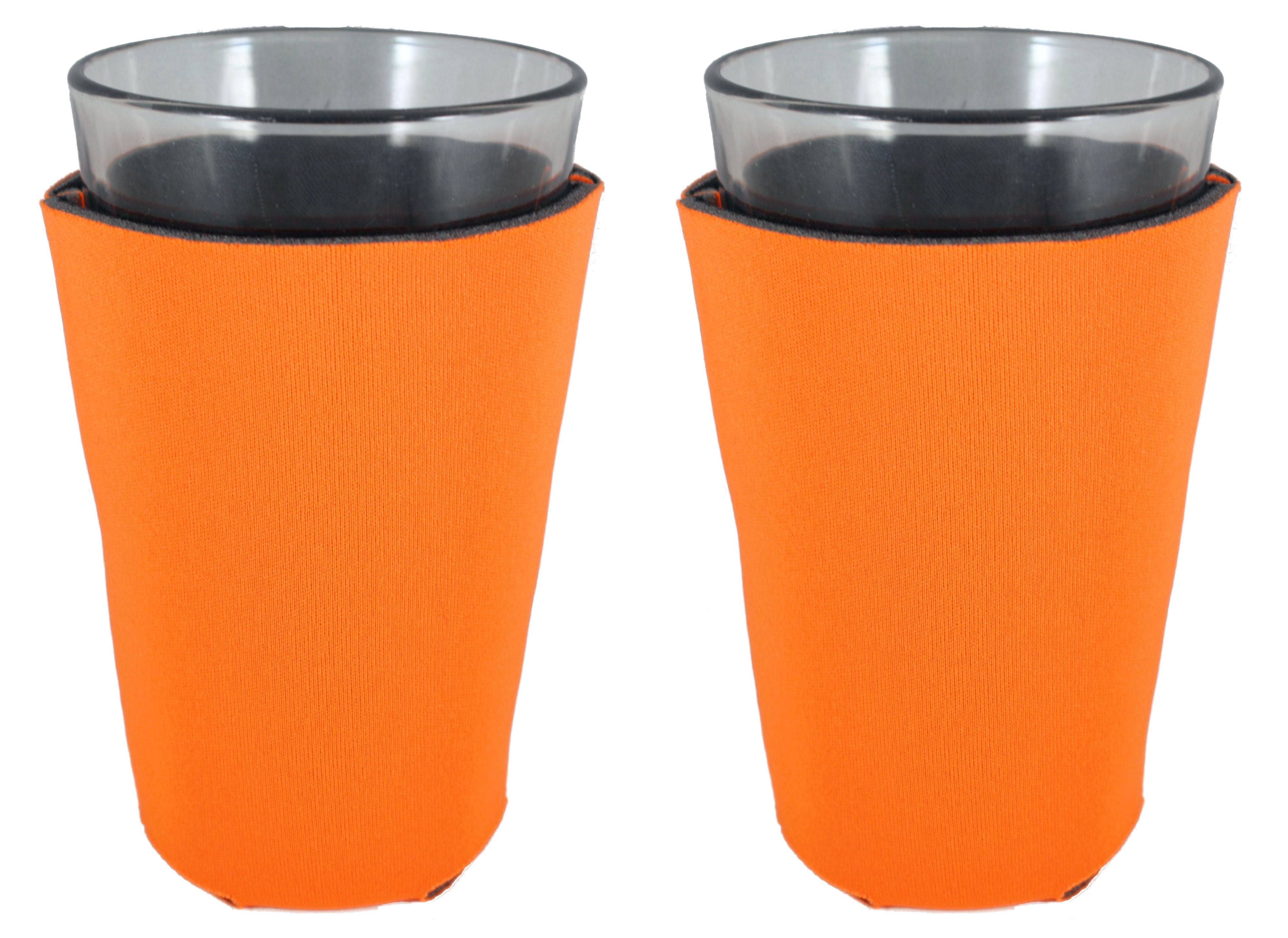Blank Foam Pint Glass Coolie(s), Collapsible Bottom (2, Orange