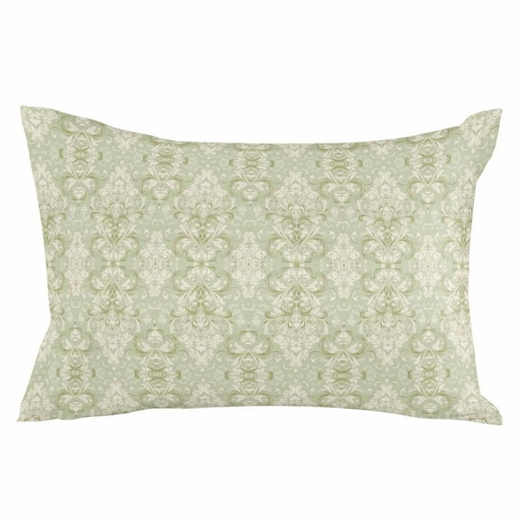 Retro Floral Throw Pillow Cover 20 x 26 Inch Decorative Pillow Cover Vintage Ethnic Tribe Abstract Art Sage Green Lumbar Pillowcase Seasonal Rectangle Cushion Case for Couch Sofa Bed Living Room