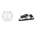 thumbnail image 1 of Acuario de escritorio,Pecera pequeña transparente,pecera,jarrón,mesa,Estatua de escritorio,Figura decorativa de pelea de toros y osos,Colecciones de esculturas de toros,artesanía de, 1 of 8