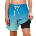 thumbnail image 2 of ATOGUTA Swim Shorts for Boys with Liner Bathing Suits Summer Quick Dry Swimwear Swim Trunks Size 5T-14, Blue, 2 of 6