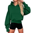 thumbnail image 3 of fatyb Women's Crop Pullover Hoodies Casual Long Sleeve Tops Womens Fashion Hooded Sweatshirts with Pocket, 3 of 6