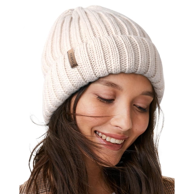 Gorro de invierno FURTALK de punto grueso con forro polar grueso para mujer
