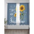 thumbnail image 5 of Semi Sheer Window Curtains 63 Inches Long, Haze Blue Sunshine Sunflower Rod Pocket Silky Chiffon Curtain Treatment Drapes for Kitchen, Living Room, Pastoral Bees Farmhouse Floral 52"x63", 2 Panels, 5 of 9