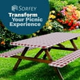 thumbnail image 7 of Sorfey Rectangle Picnic Table Cover Fitted Table Cloth with Bench Cover, 30" x 72" Burgundy, 7 of 7