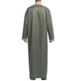 thumbnail image 4 of IYTR Men's Muslim Jubba Thobe Long Sleeve Kaftan Islamic Clothing Abaya Dubai Saudi Pakistan Arab Army Green XL, 4 of 4