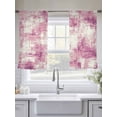 thumbnail image 5 of Pink Ombre Sheer Curtains 45 Inch Length 2 Panels Set - Light Filtering Window Treatments, Gradient Abstract Art Vintage Rod Pocket Semi Curtains for Living Room/Bedroom/Kitchen Décor, 104"W x 45"L, 5 of 7