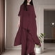 thumbnail image 4 of Conjunto de pantalones sueltos para mujer 2 piezas blusa de algodón pantalones trajes chándales informales sólidos FLhrweasw Nuevo, 4 of 7