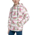 thumbnail image 2 of Uemuo Watermelon Pattern Hooded Sweatshirt for Youth Pullover with Kangaroo Pocket Trendy youth sweatshirt Casual Hoodie for Boys and Girls-Medium, 2 of 6
