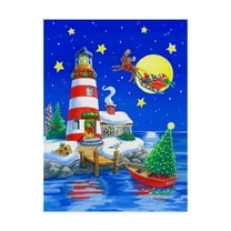 Trademark Fine Art 'Striped Lighthouse' Canvas Art by Geraldine Aikman