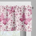 thumbnail image 3 of Ambesonne Butterfly Valance Pack of 2, Pink Flowers, 54"X12", Pale Pink White, 3 of 5