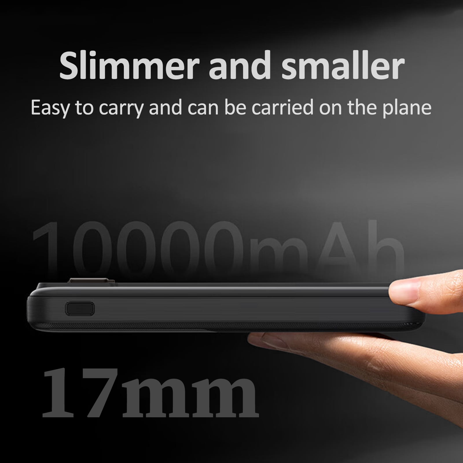22.5W Portable Phone Charger with Built-In Cable, XUDUO 10000mAh Fast Power Bank USB C Battery Pack for iPhone, Samsung