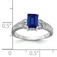 thumbnail image 2 of Primal Gold 14 Karat White Gold 7x5mm Emerald Cut Sapphire and A Diamond Ring, 2 of 4