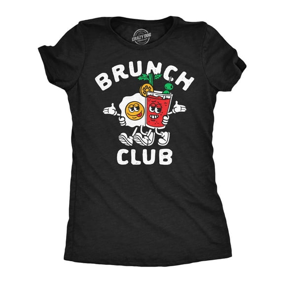 Womens Funny T Shirts Brunch Club Sarcastic Breakfast Lunch Graphic Novelty Tee for Ladies Womens Graphic Tees