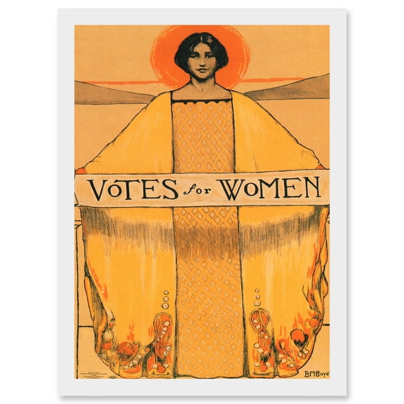 Votes For Women Suffrage 19th Amendment Vintage Poster Artwork Framed Wall Art Print A4