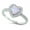 White, variant on Halo Simulated Opal Clear CZ Heart Ring Sterling Silver Size 6