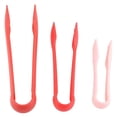 thumbnail image 1 of 3 PCS Multifunctional Plastic Bread Tongs Food Clamps for Home Bakery (Red), 1 of 4