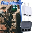 thumbnail image 2 of European to US Plug Adapter, American Standard Two Flat, CE Certified, Environmental Protection, Black/White Set, 2 of 8