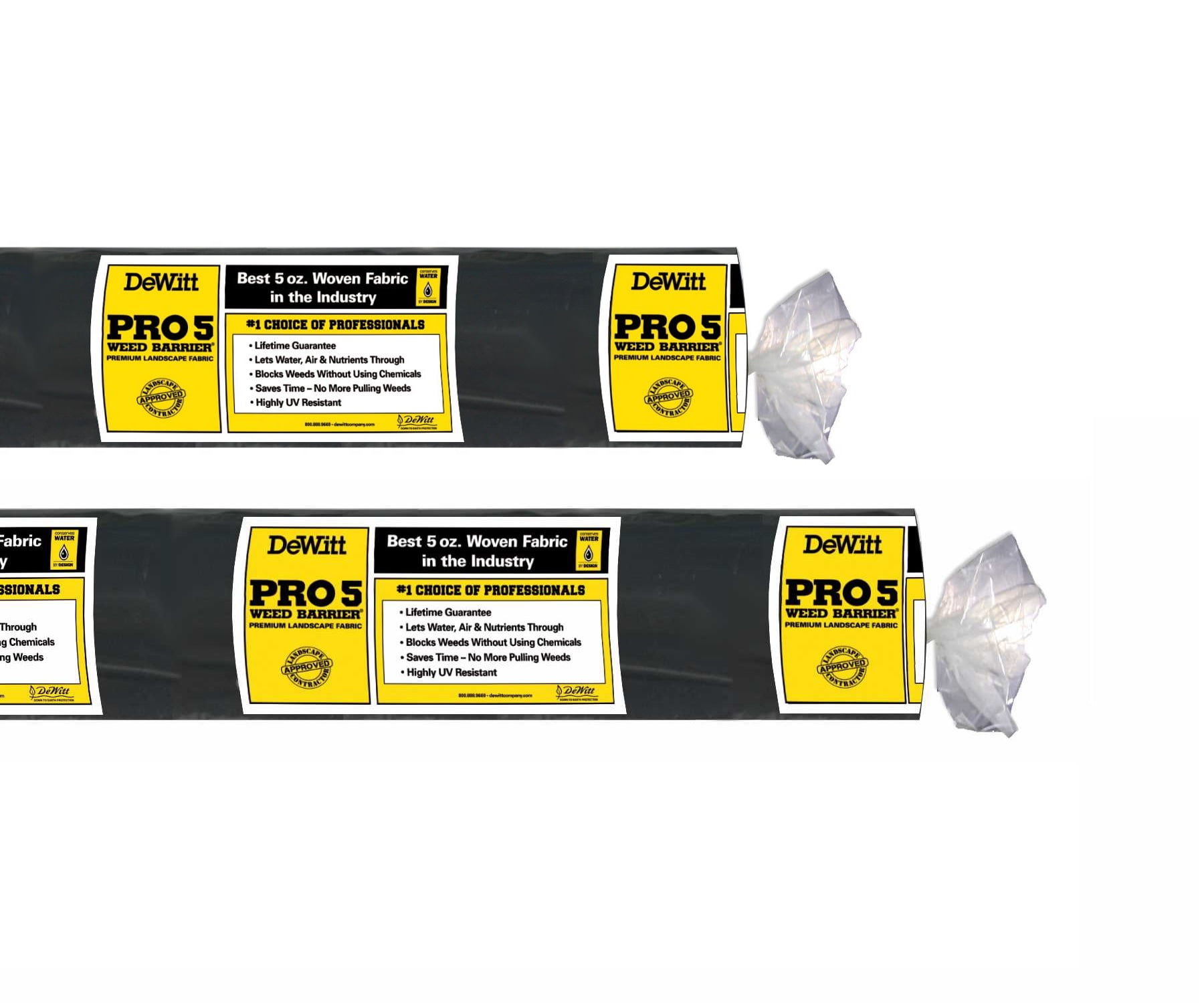 DeWitt Pro-5 Weed Barrier Fabric 5 oz, Heavy-Duty Woven Weed Control, 3x250 & 6x250 Feet