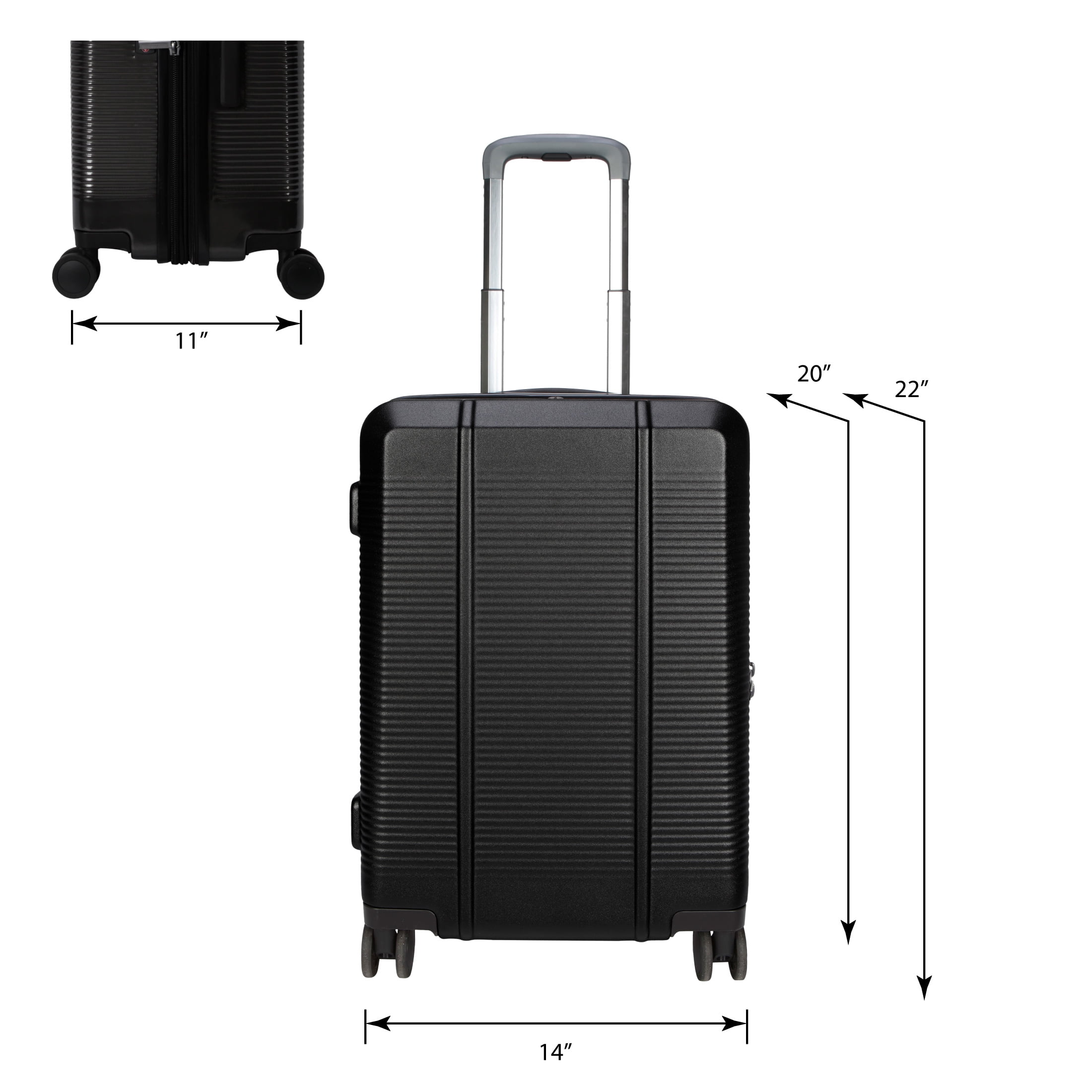 btL 20-inch Carry-On Expandable Hardside Upright Luggage With 360-Spinner Wheels and Divider Pockets, Black