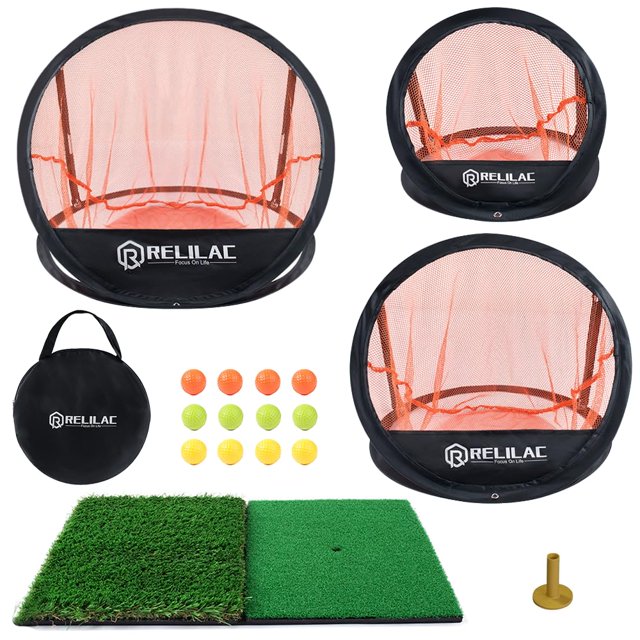 Juego de redes para practicar golf RELILAC, desplegables para interiores y exteriores