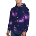 thumbnail image 3 of Lsque Eggplant Pattern Casual Men's Hoodie,Hooded Sweatshirt with Kangaroo Pocket,Pullover Hoodie-4X-Large, 3 of 7