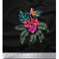 thumbnail image 1 of Soimoi Modal Satin Fabric Floral & Leaves Tropical Print Fabric by Yard 42 Inch Wide, 1 of 2