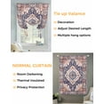 thumbnail image 3 of Orange Blue Boho Tie Up Curtains for Window, Thermal Insulated Balloon Shade Adjustable Rod Pocket Curtains Valance Panels for Kitchen Bathroom Cafe 52 x 45 Ethnic Geometric Southwest, 3 of 6
