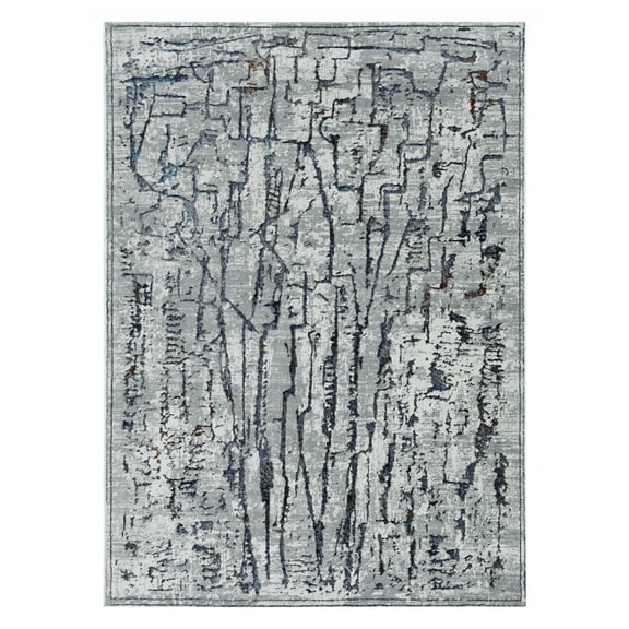 3' x 5' Grey Abstract Lines Area Rug