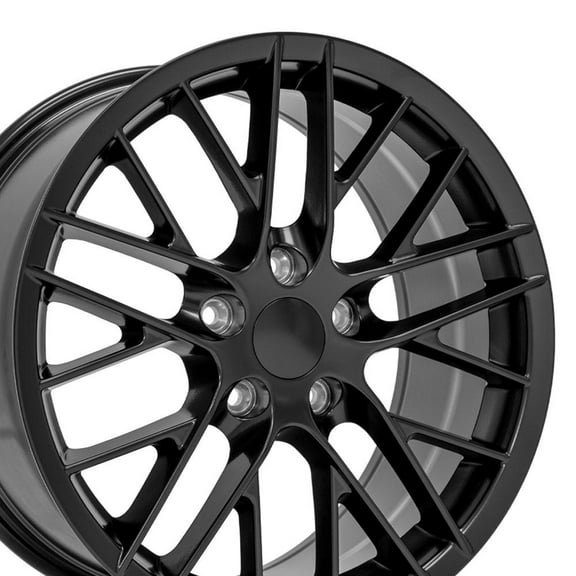 OE Wheels CV08 18 Inch Rims Fit Corvette C6 ZR1 Style 5x120.65 18x8.5 / 18x10.5 Satin Black - Hollander 5402 (Set of 4)