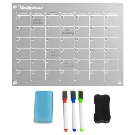 

Xinwanna 1 Set Magnetic Calendar Transparent Acrylic Fridge Magnetic Dry Erase Board Calendar Home Supply (Type A)