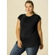 thumbnail image 2 of Camiseta Casual de Verano Agnes Orinda Cuello Redondo Negro 1X, 2 of 6