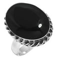 thumbnail image 1 of 925 Silver Ring For Women - Girls Natural Black Onyx Stone Silver Ring Size 7.5 July Birthstone Hand Made Silver Ring Size 7.5 Gift For Women On New Year 925 Silver Jewelry With Gemstone, 1 of 5