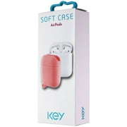 Key Silicone Soft Case with Clip for Apple AirPods 1st and 2nd Gen - Pink