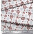 thumbnail image 2 of Soimoi Rayon Fabric Snowflake Artistic Decor Fabric Printed Yard 56 Inch Wide, 2 of 3