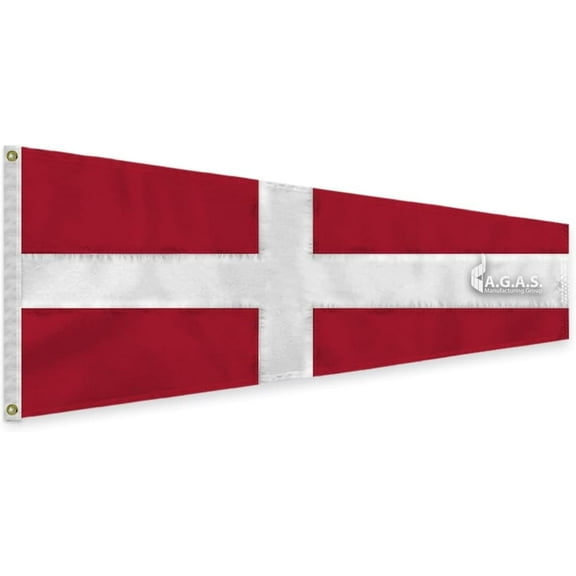 AGAS No 4 Pennant Code of Signals - 16 In x 3 Ft - Printed 200 Nylon - Quadruple Stitched Edges - Solid Brass Grommets Canvas Heading - Number 4 Signal Flag - Size 2.