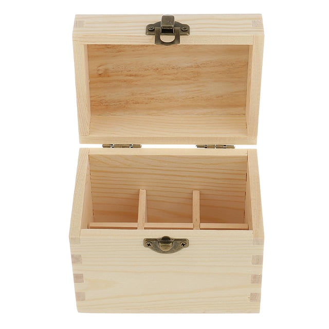 Organizador de caja de presentación de madera con ranuras 6/25/30 para frascos 6 ranuras Colcomx Caja de almacenamiento de madera