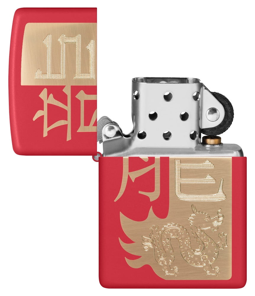 Zippo Year of the Dragon 2024 Red Matte Pocket Lighter